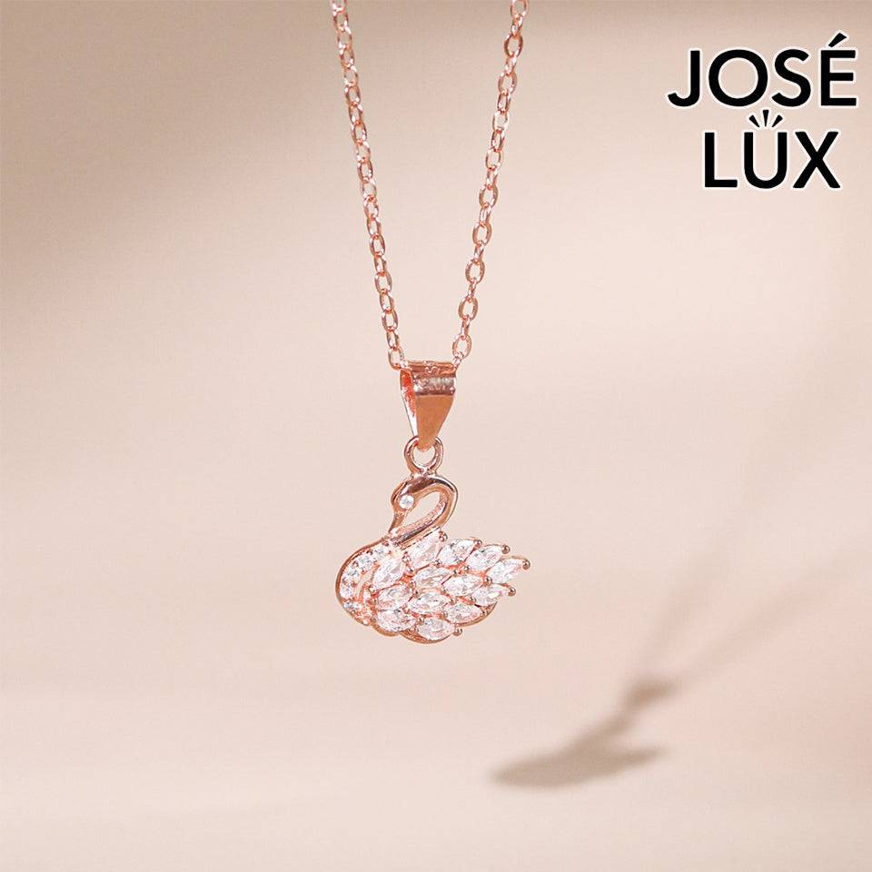 rose gold plated swan gold pendant