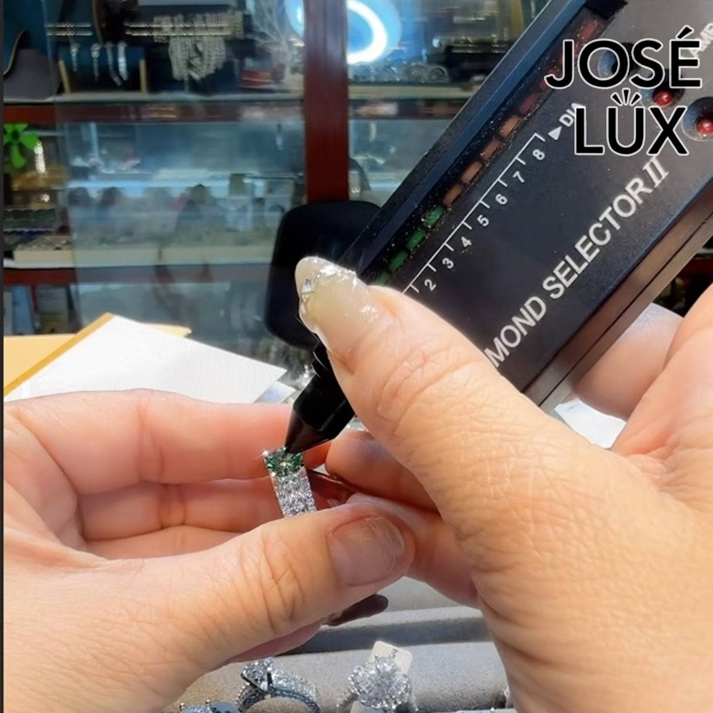 Handmade Bypass Split Shank Moissanite Ring — Green Moissanite, 925 Sterling Silver, Rhodium Plated White Gold Finish, GRA Moissanite