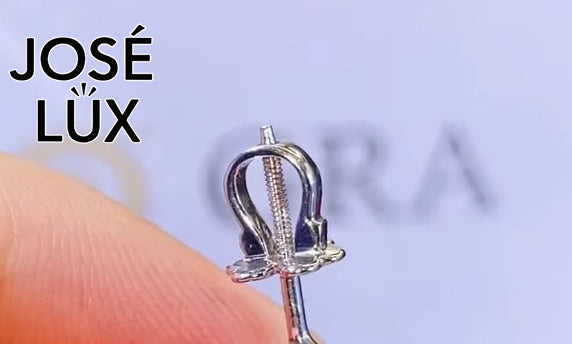 Handmade Moissanite Lotus Flower Stud Earrings — 925 Sterling Silver, Rhodium Plated White Gold Finish, GRA Moissanite