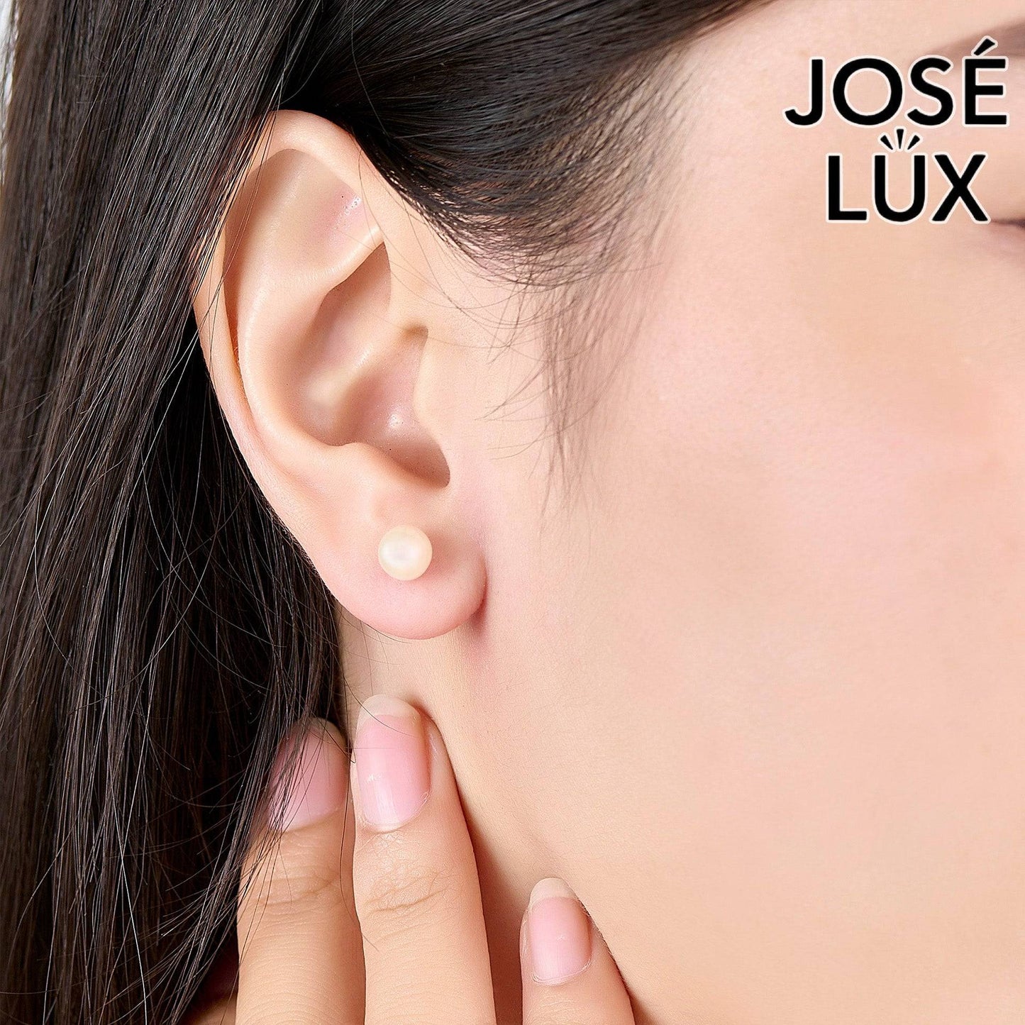 Handmade Freshwater Pearl Stud Earrings — 925 Sterling Silver, Rhodium Plated White Gold Finish