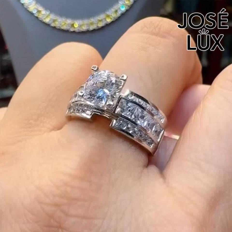 Handmade Channel Set Moissanite Ring — 925 Sterling Silver, Rhodium Plated White Gold Finish, GRA Moissanite