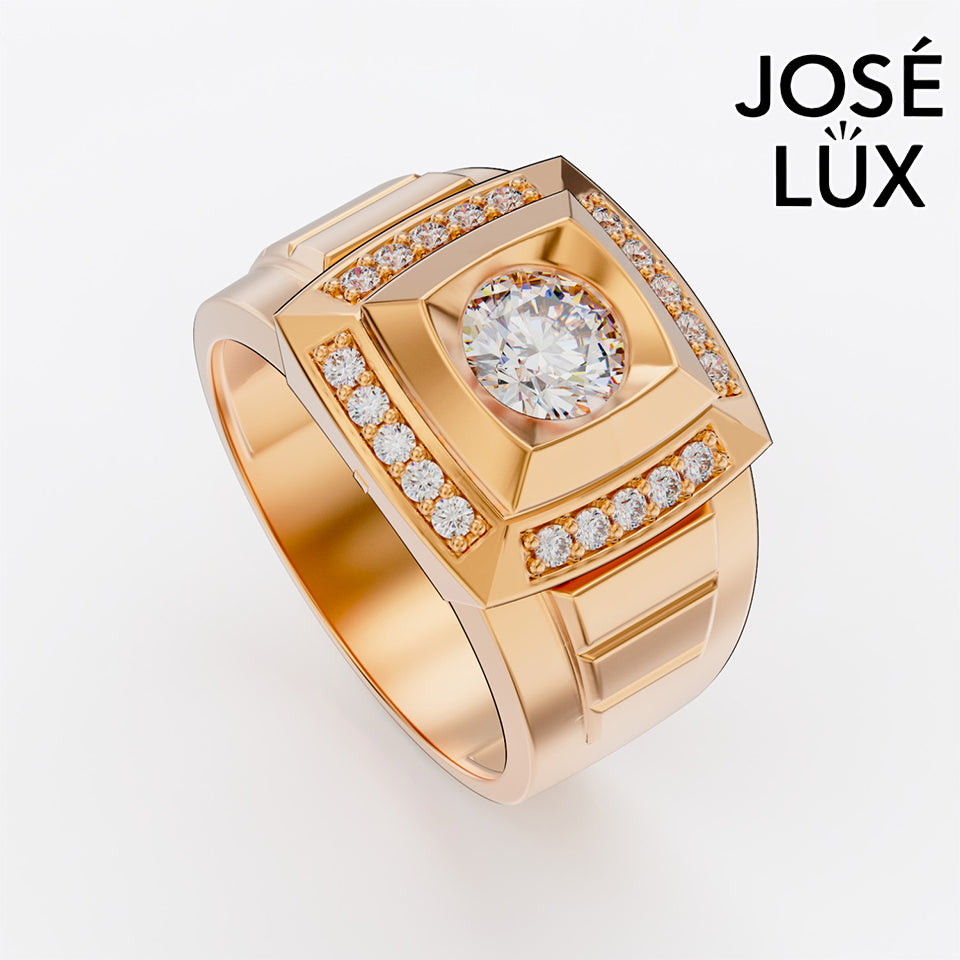 Handmade Moissanite Bezel Halo Ring — 10K & 14K Gold, GRA Certified Moissanite Center