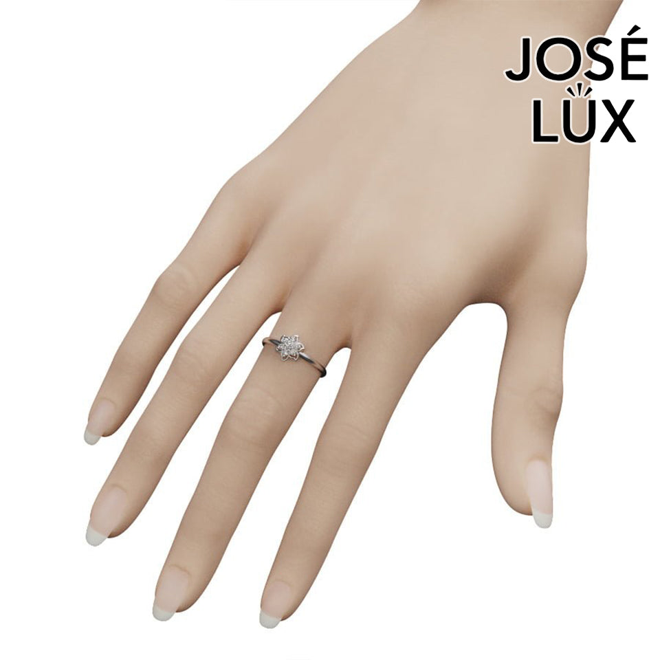 Handmade Moissanite Lotus Flower Ring — 10K & 14K Gold, GRA Certified Moissanite
