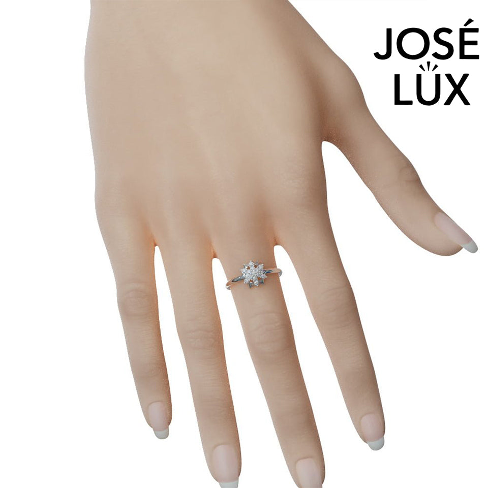 Handmade Moissanite Star Cluster Ring — 10K & 14K Gold, GRA Certified Moissanite