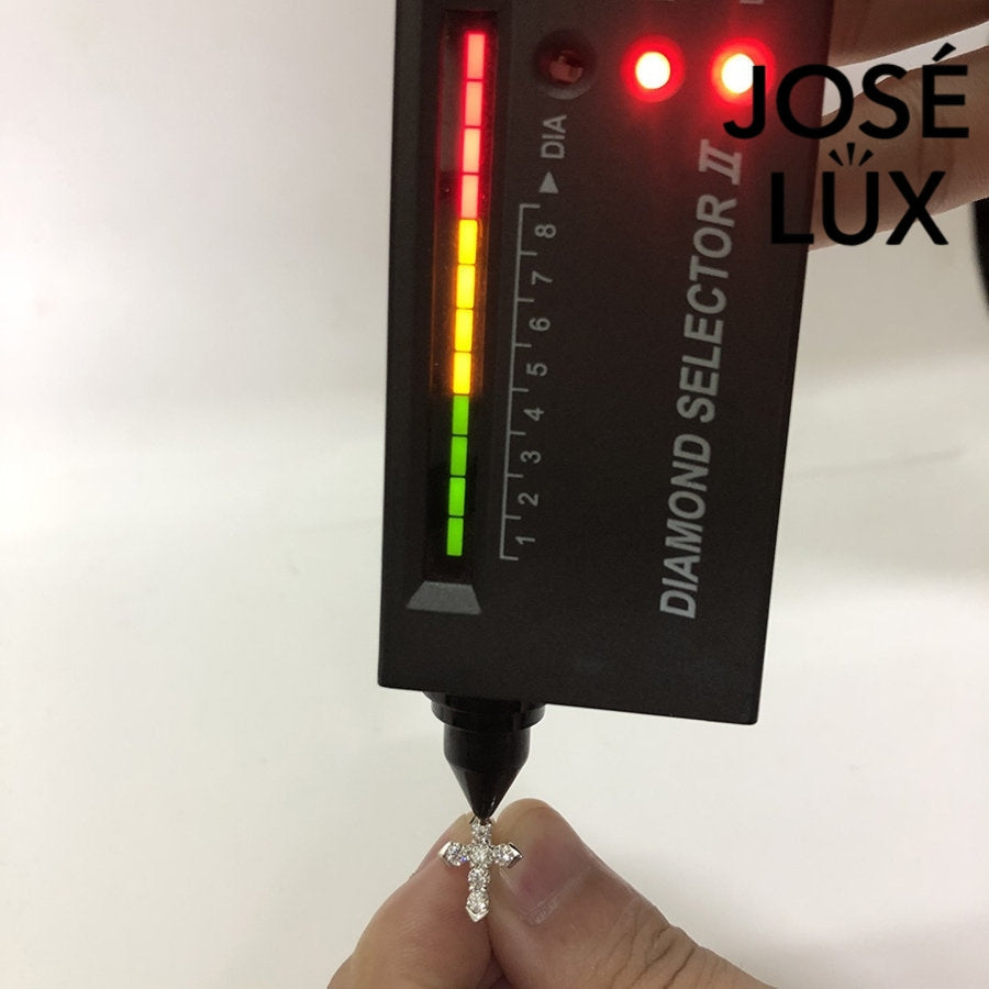 Moissanite Cross Earrings for Men - Sterling Silver Studs