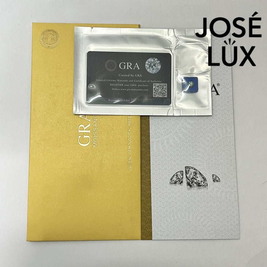 GRA certified moissanite authenticity card and warranty for Green Moissanite Halo Stud Earrings for Men - Sterling Silver 0.8ct.