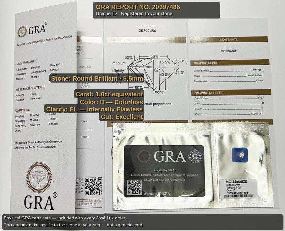 Handmade Flower Halo Ring — 925 Sterling Silver, Rhodium Plated White Gold Finish, GRA Moissanite