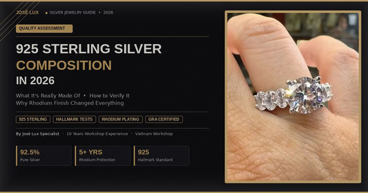 Silver Jewelry Quality Assessment: 925 Sterling Silver Composition, Verification Tests, and Why Rhodium Finish Changed Everything in 2026