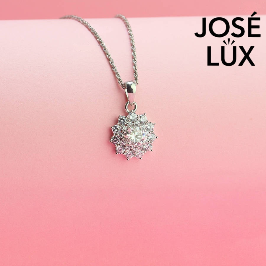 Spectacular 0.8ct round moissanite multi-halo cluster pendant delivers extraordinary brilliance with layered stone arrangement, magnificently handcrafted in polished sterling silver jewelry.