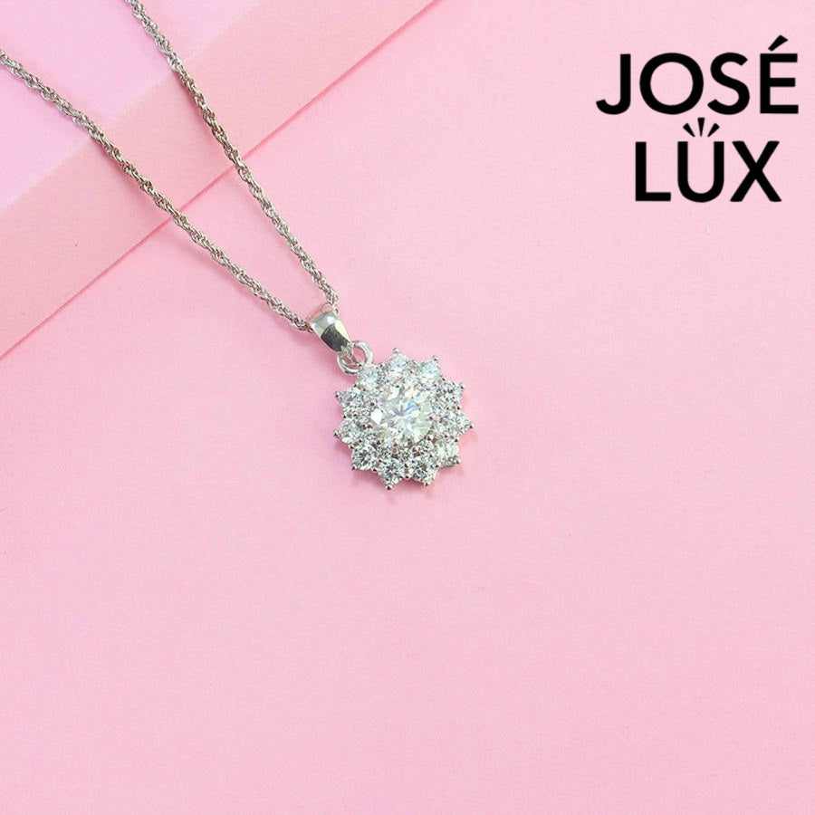 Spectacular 0.8ct round moissanite multi-halo cluster pendant delivers extraordinary brilliance with layered stone arrangement, magnificently handcrafted in polished sterling silver jewelry.