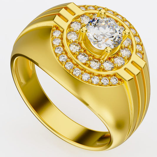 Handmade Moissanite Round Halo Ring — 10K & 14K Gold, GRA Certified Moissanite Center