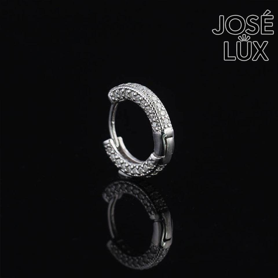 Handmade Men’s Inside-Out Huggie Earring — 925 Sterling Silver, Rhodium Plated White Gold Finish, Full Moissanite