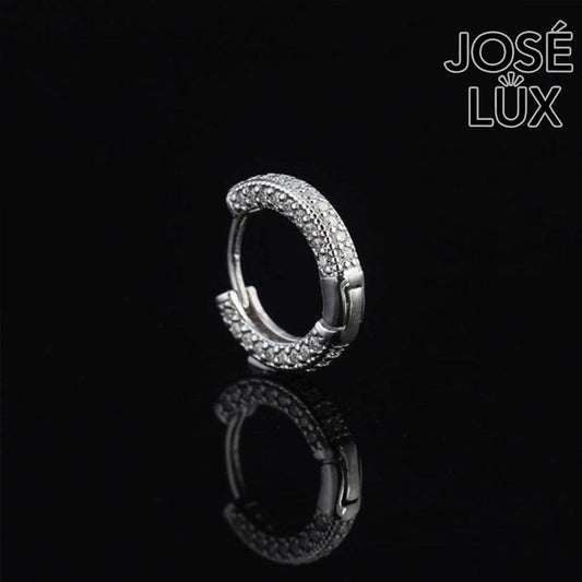 Handmade Men’s Inside-Out Huggie Earring — 925 Sterling Silver, Rhodium Plated White Gold Finish, Full Moissanite