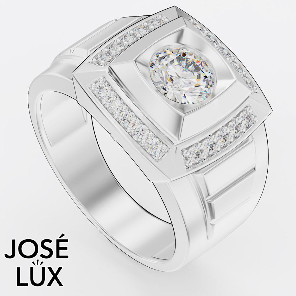 Handmade Moissanite Bezel Halo Ring — 10K & 14K Gold, GRA Certified Moissanite Center