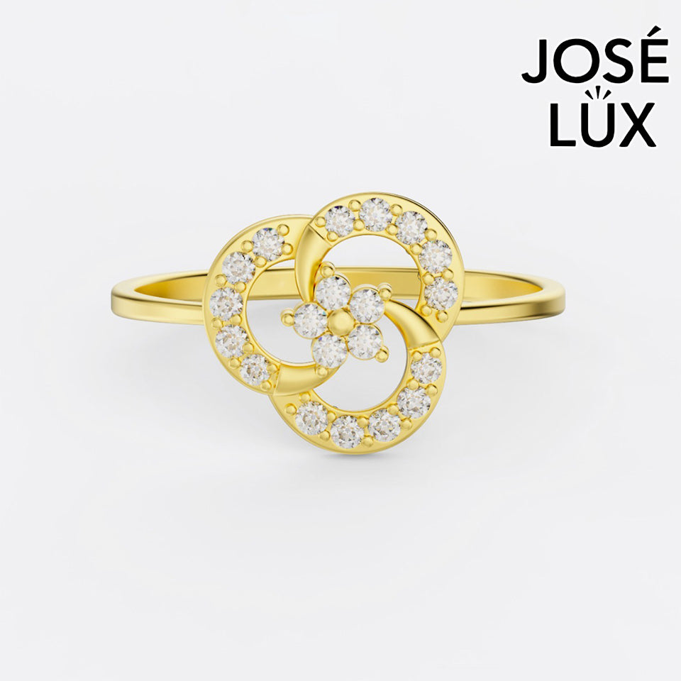 Handmade Vintage Moissanite Flower Cluster Ring — 10K & 14K Gold, GRA Certified Moissanite