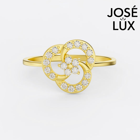 Handmade Vintage Moissanite Flower Cluster Ring — 10K & 14K Gold, GRA Certified Moissanite