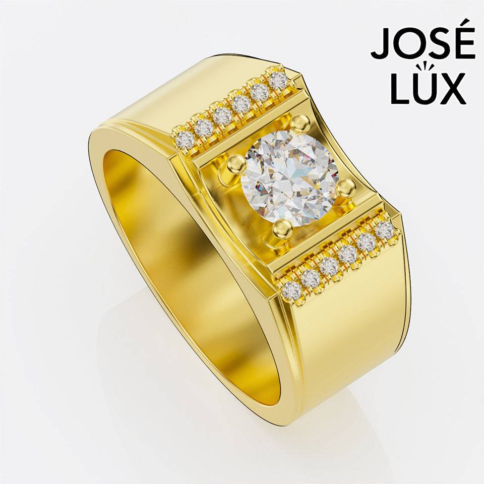 Handmade Moissanite Side Stone Ring — 10K & 14K Gold, GRA Certified Moissanite