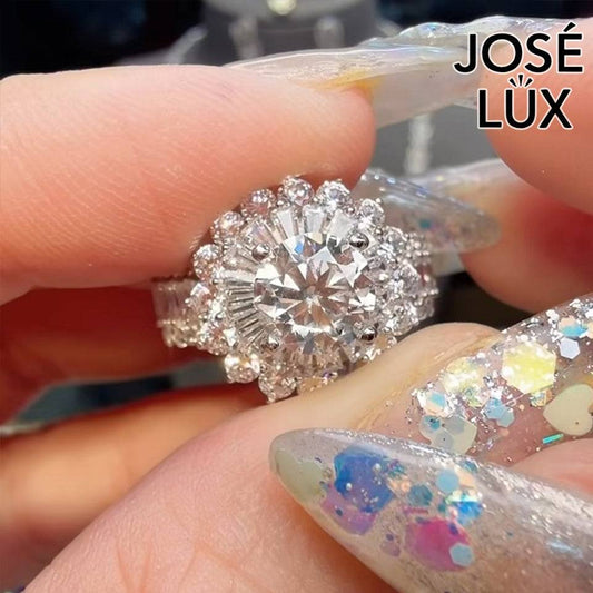 Handmade Ballerina Moissanite Ring — 925 Sterling Silver, Rhodium Plated White Gold Finish, GRA Moissanite