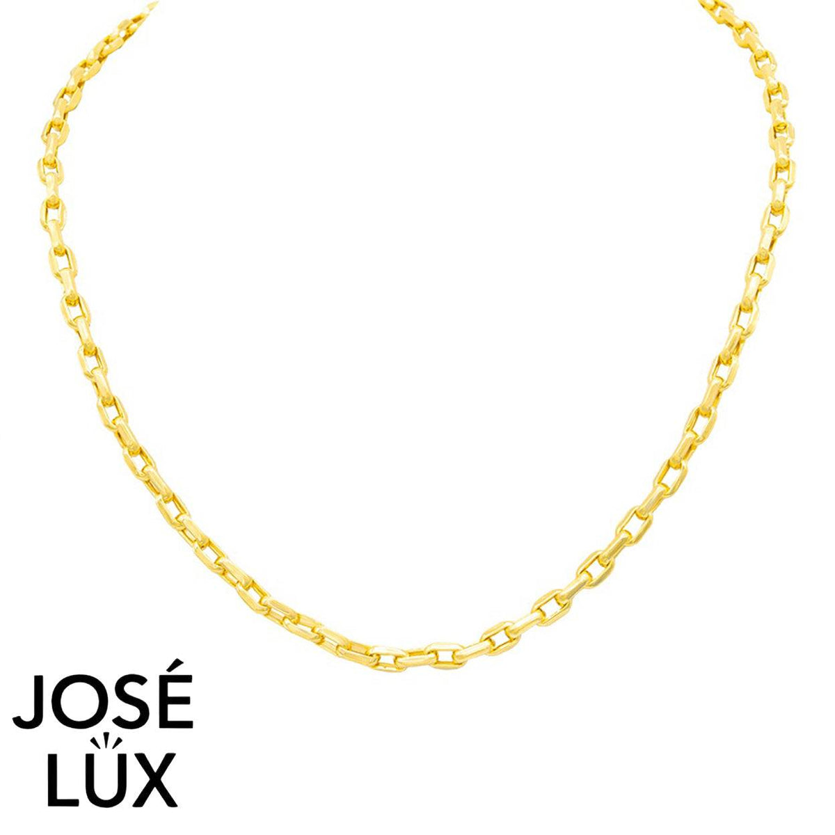 Handmade Men's 14K Yellow Gold Elongated Cable Chain