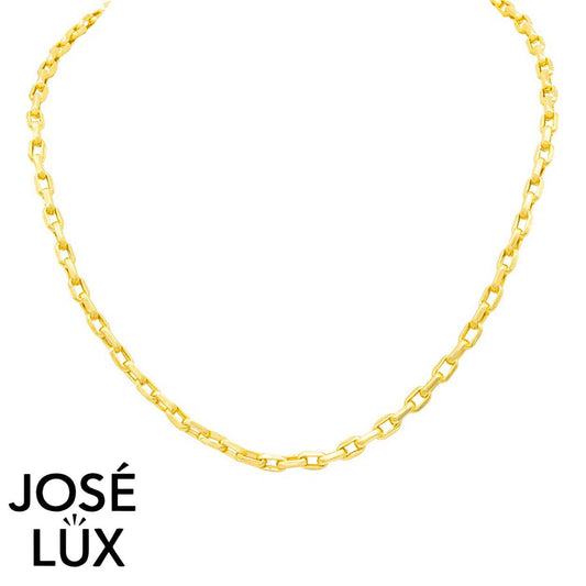 Handmade Men's 14K Yellow Gold Elongated Cable Chain