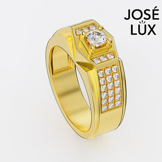 Handmade Moissanite Pavé Side Stone Ring — 10K & 14K Gold, GRA Certified Moissanite Center