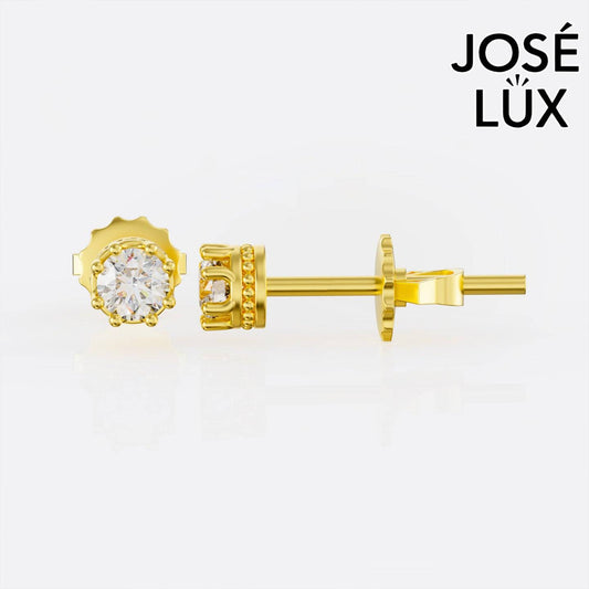 Handmade Men’s Moissanite Stud Earrings – 10K & 14K Gold (Single or Pair)