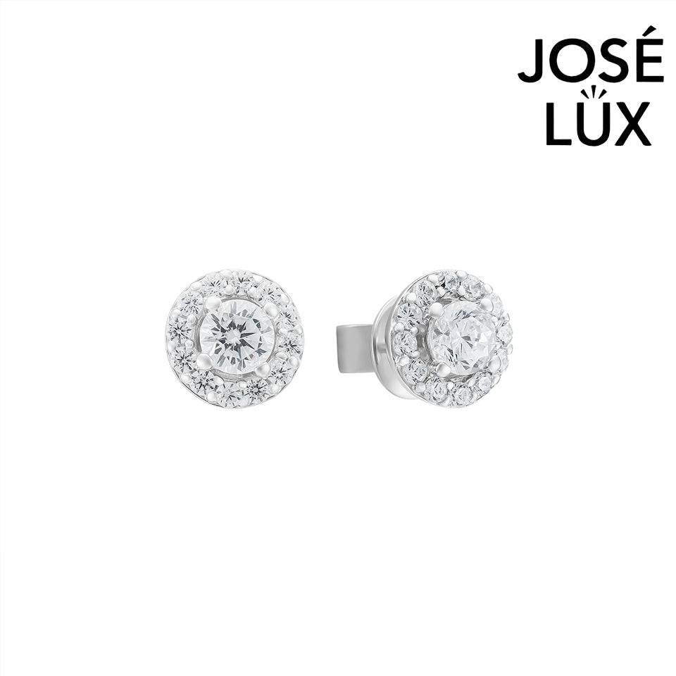 Handmade Pave Halo CZ Stud Earrings — 925 Sterling Silver, Rhodium Plated White Gold Finish, Swiss CZ