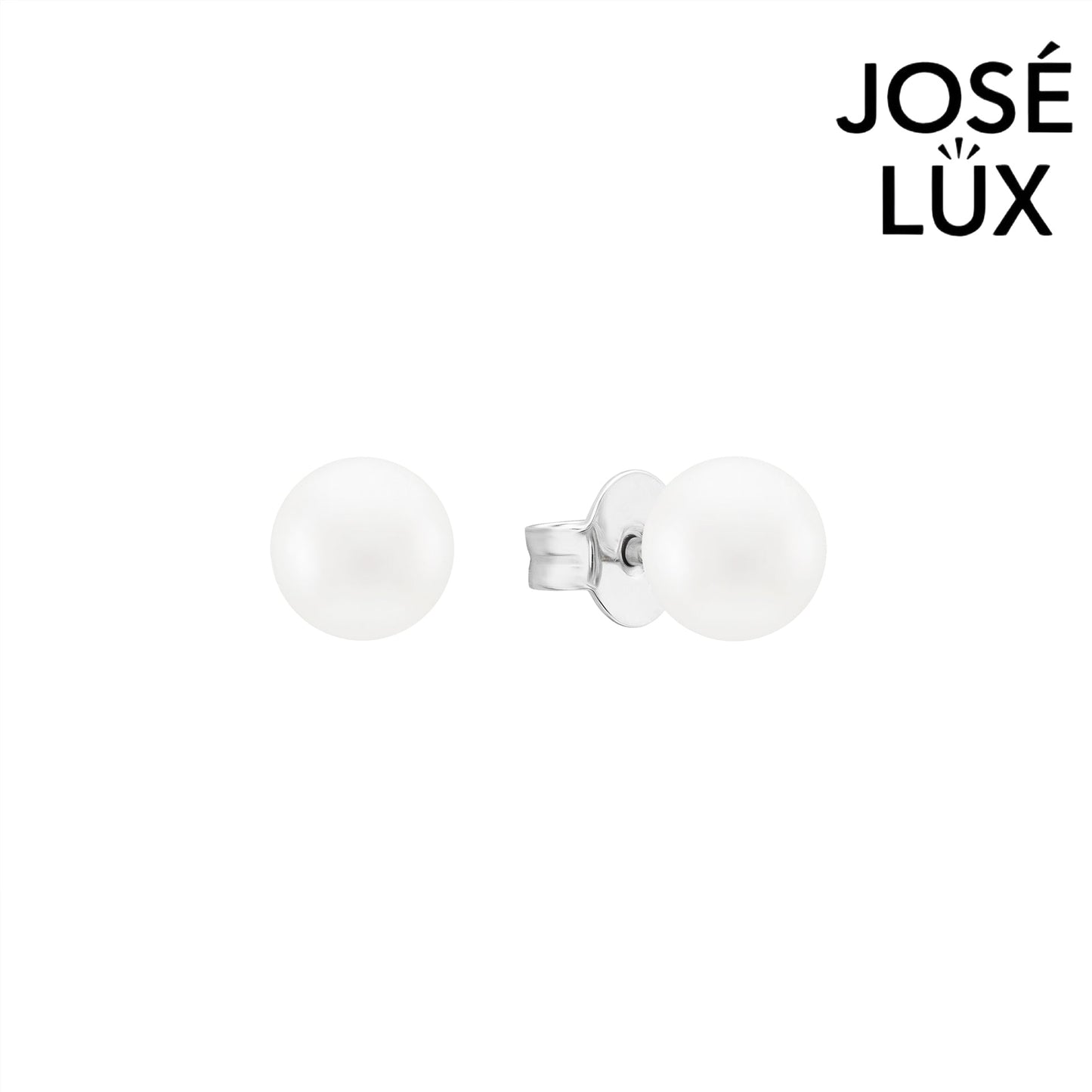 Handmade Freshwater Pearl Stud Earrings — 925 Sterling Silver, Rhodium Plated White Gold Finish