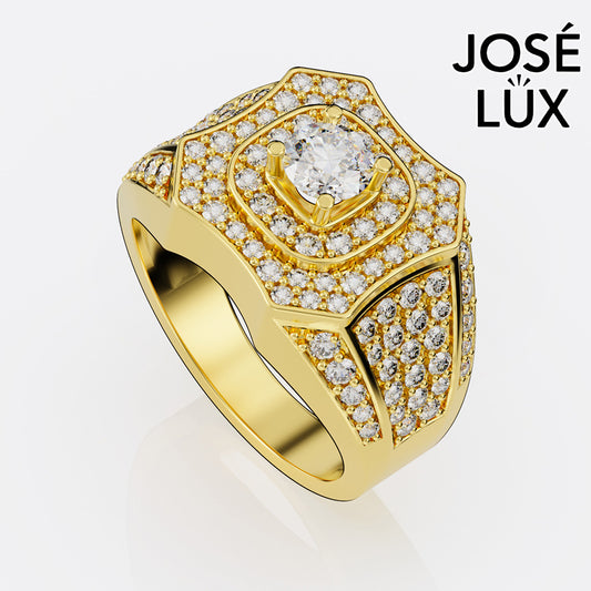Handmade Moissanite Double Halo Ring — 10K & 14K Gold, GRA Certified Moissanite Center
