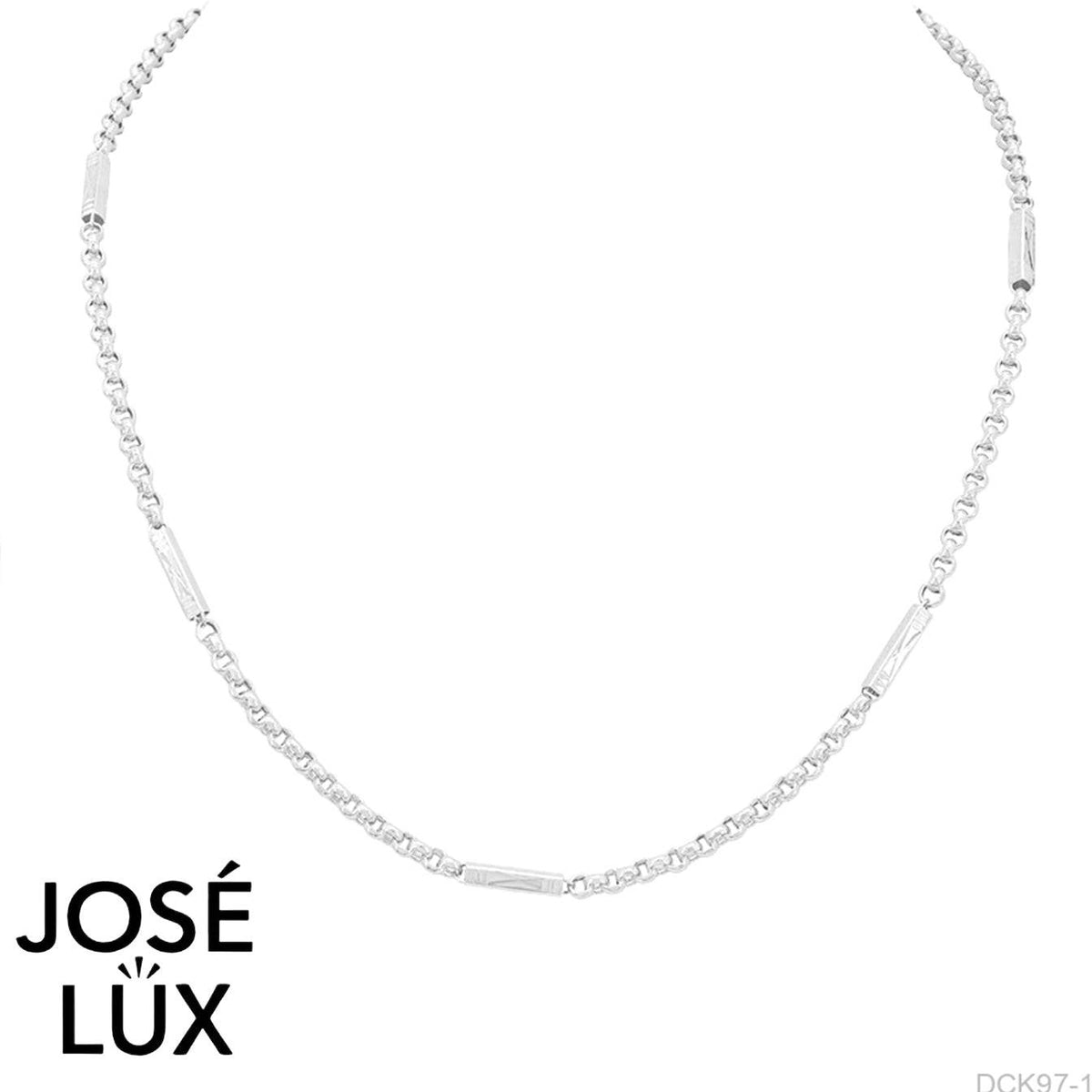 Handmade Men's 14K White Gold Rolo Chain