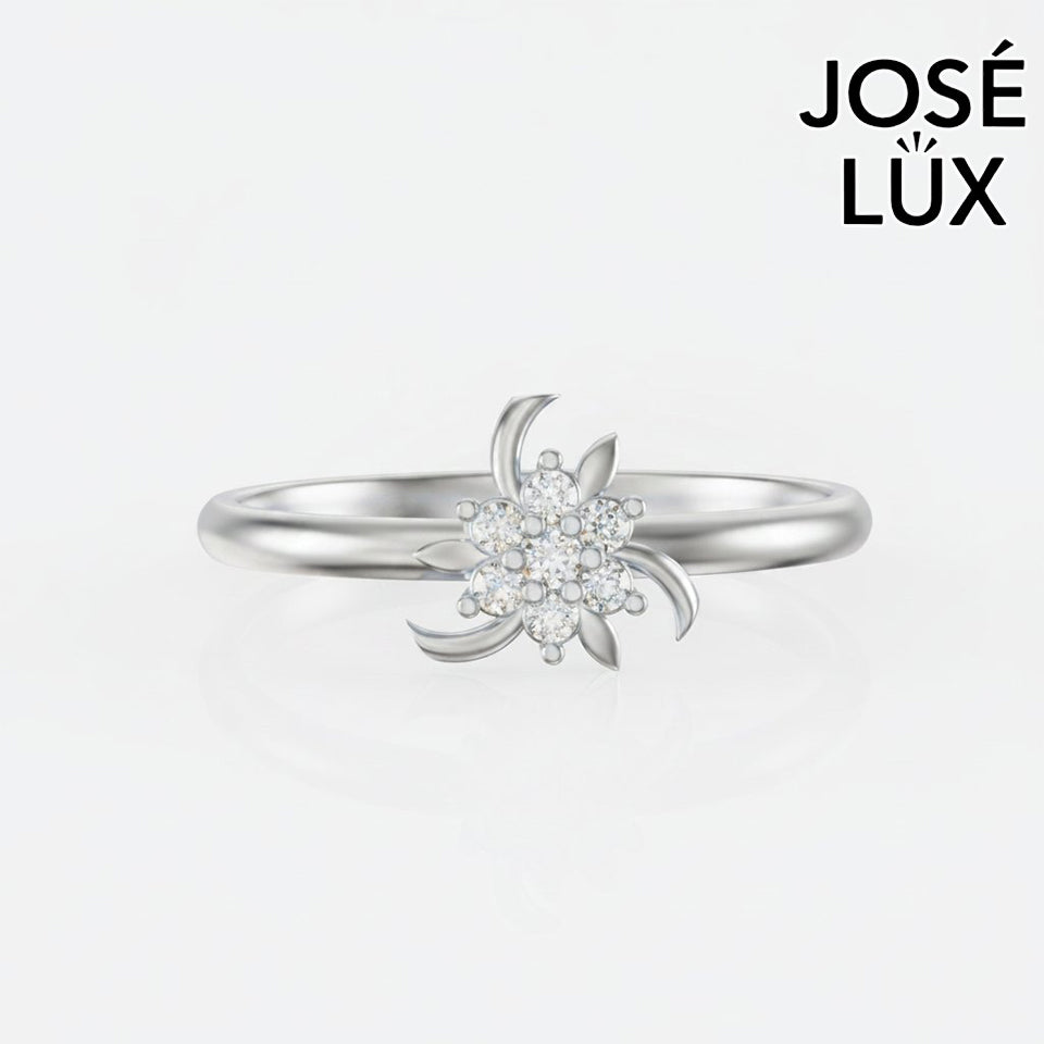 Handmade Moissanite Daisy Cluster Ring — 10K & 14K Gold, GRA Certified Moissanite