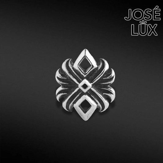 Handmade Gothic Cross Stud Earring — Men's 925 Sterling Silver, Hand-Oxidized Black & Silver Finish