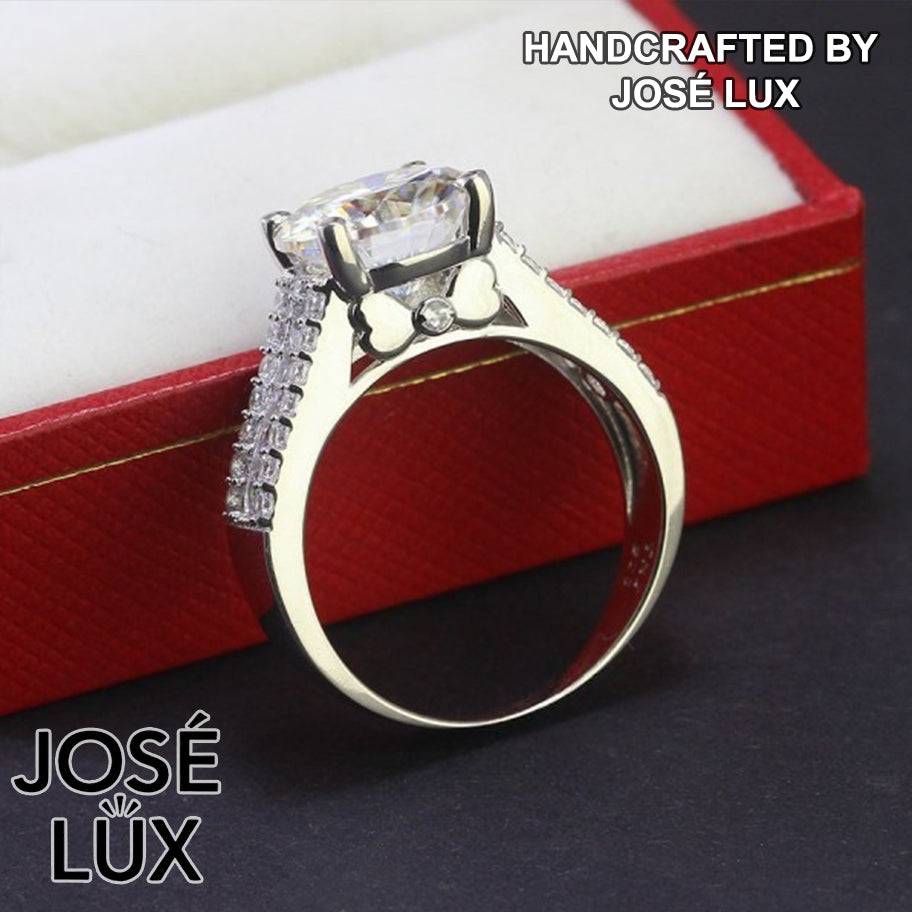 Handmade Wide Band Pavé Moissanite Ring — 925 Sterling Silver, Rhodium Plated White Gold Finish, GRA Moissanite