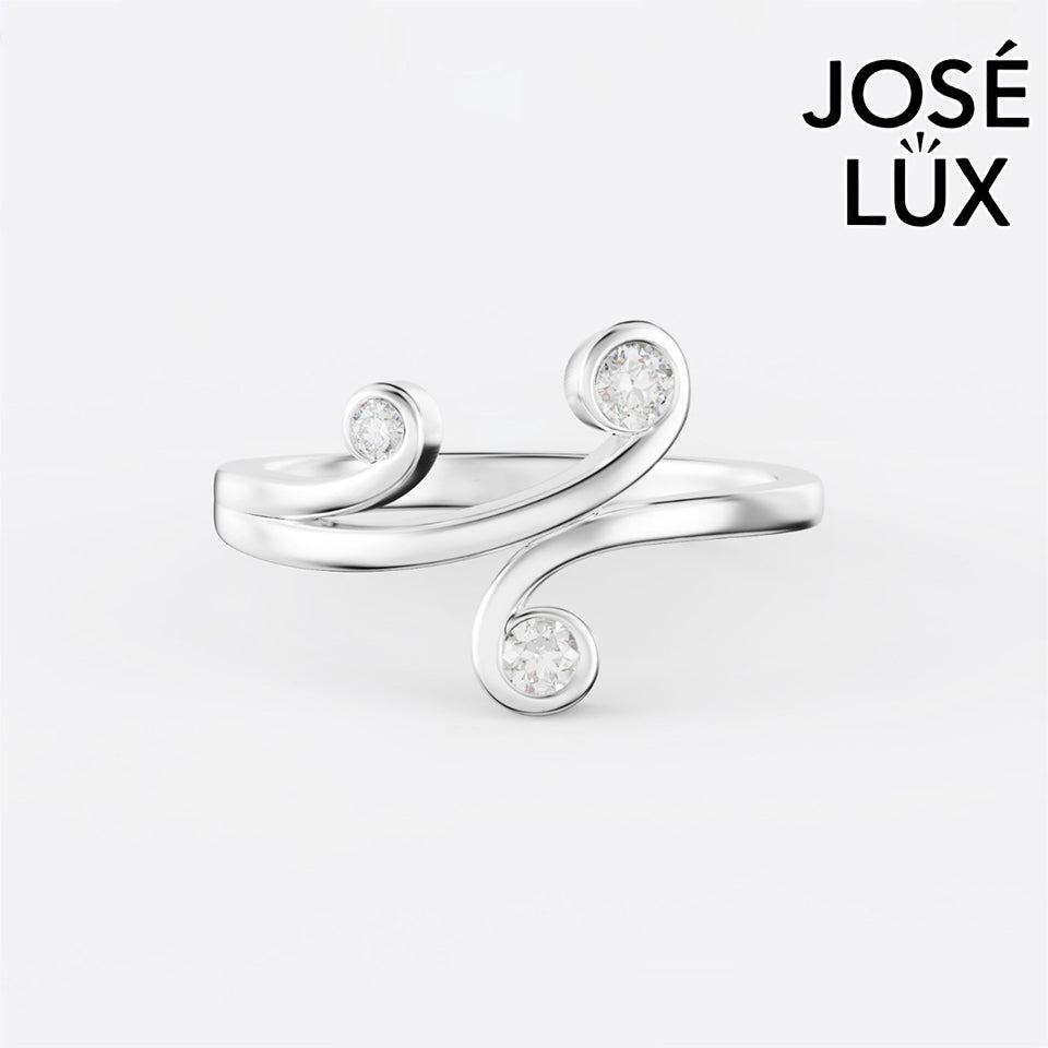 Handmade Moissanite Open Swirl Ring — 10K & 14K Gold, GRA Certified Moissanite