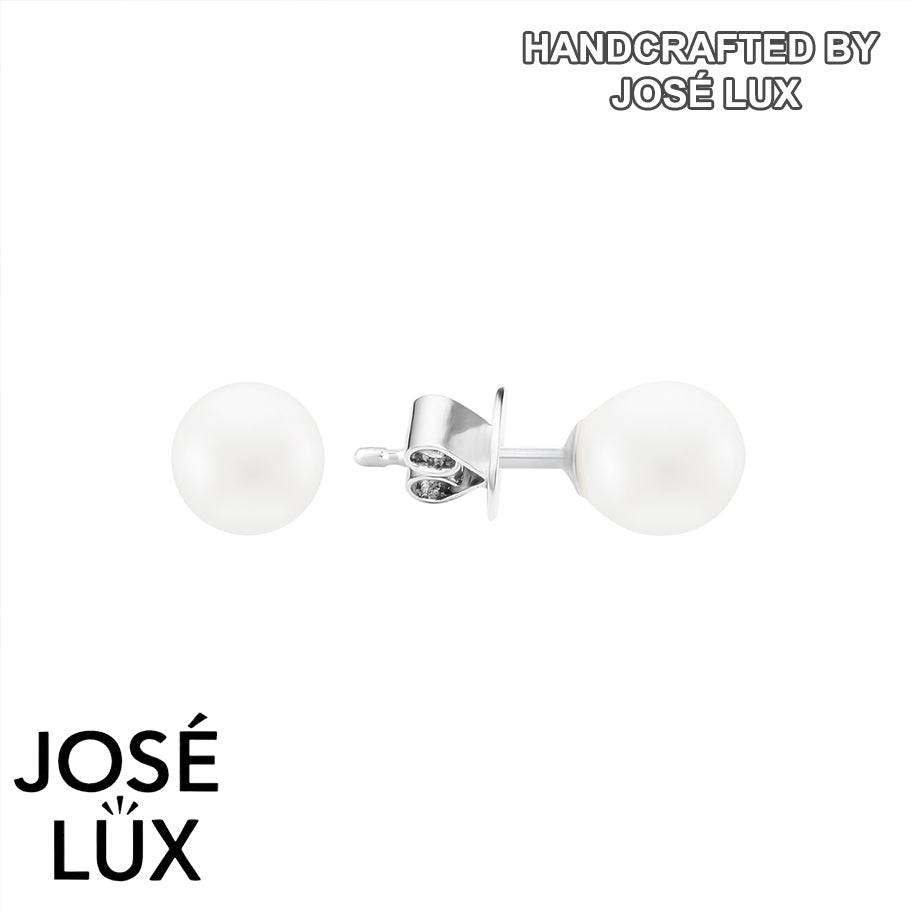 Handmade Freshwater Pearl Stud Earrings — 925 Sterling Silver, Rhodium Plated White Gold Finish