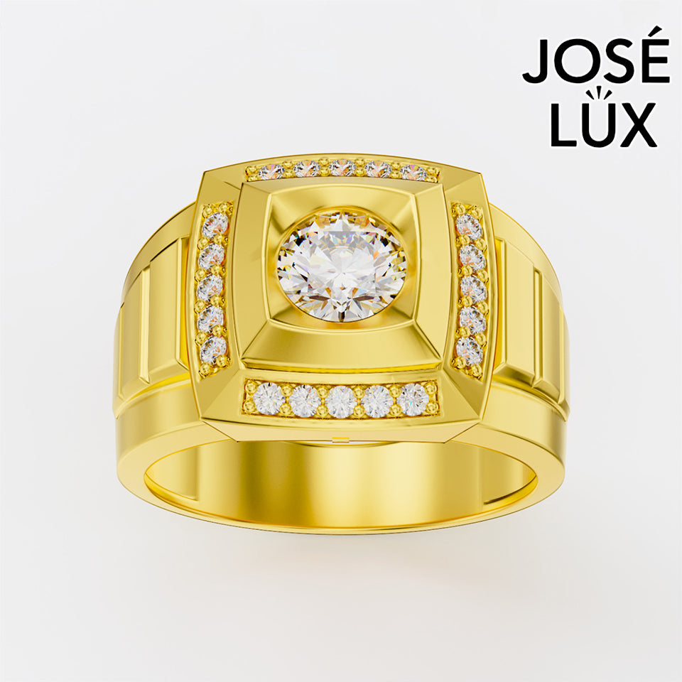 Handmade Moissanite Bezel Halo Ring — 10K & 14K Gold, GRA Certified Moissanite Center