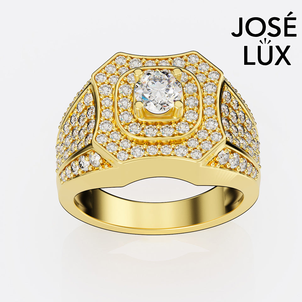 Handmade Moissanite Double Halo Ring — 10K & 14K Gold, GRA Certified Moissanite Center
