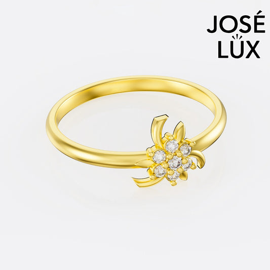 Handmade Moissanite Daisy Cluster Ring — 10K & 14K Gold, GRA Certified Moissanite