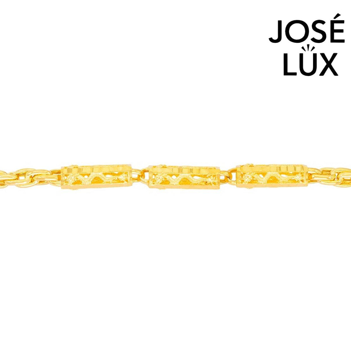 Handmade Men's 14K Gold Dragon Bar Bracelet