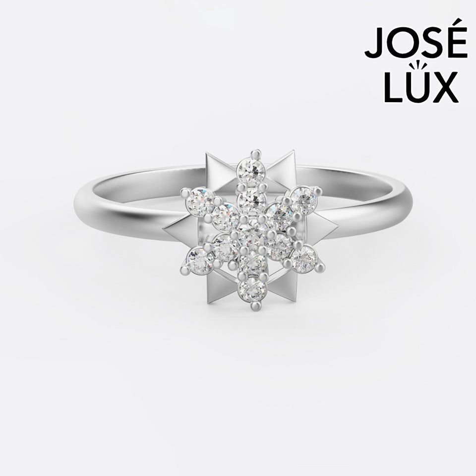 Handmade Moissanite Star Cluster Ring — 10K & 14K Gold, GRA Certified Moissanite