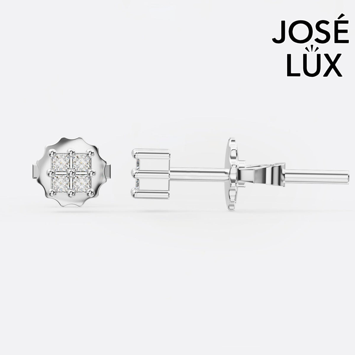 Handmade Men’s Princess Cut Moissanite Stud Earrings – 10K & 14K Gold (Single or Pair)