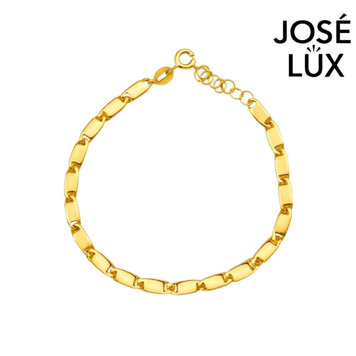 Handmade 14K Gold Flat Link Bracelet for Women — Yellow Gold