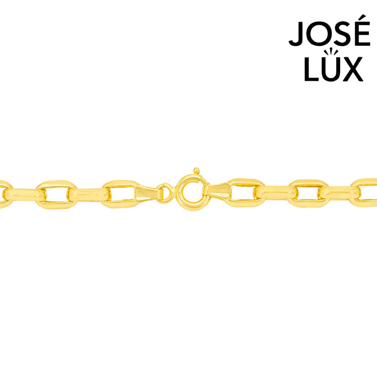 Handmade Men's 14K Yellow Gold Elongated Cable Chain