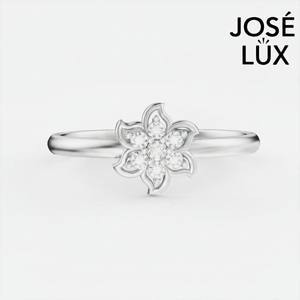 Handmade Moissanite Lotus Flower Ring — 10K & 14K Gold, GRA Certified Moissanite