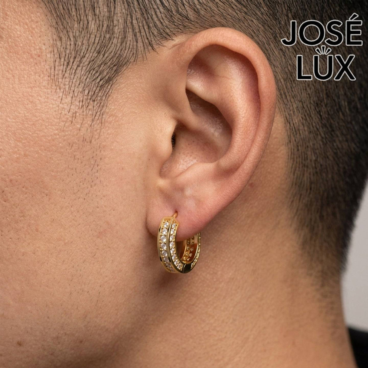 Handmade Men’s Moissanite Huggie Earrings – 10K & 14K Gold (Single or Pair)