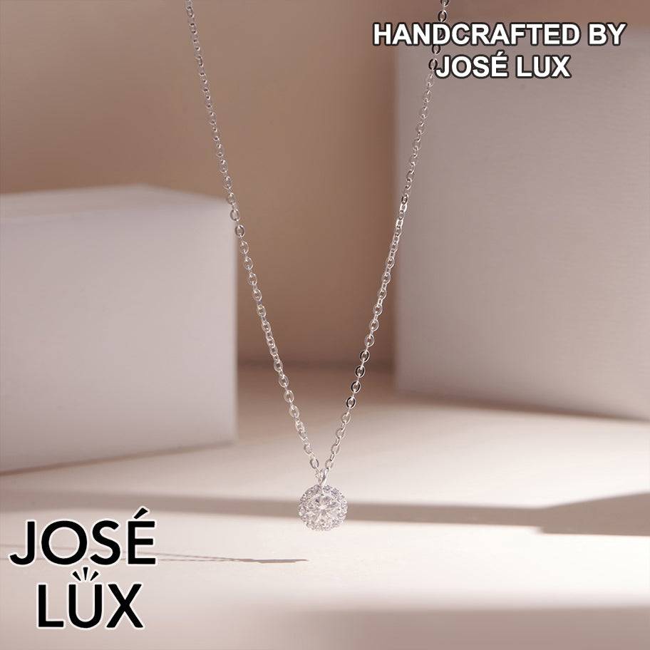 Handmade Round Halo Moissanite Pendant Necklace — 925 Sterling Silver, Rhodium Plated White Gold Finish, GRA Moissanite