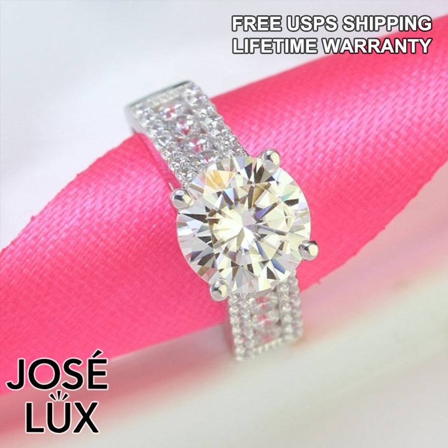 Handmade Wide Band Pavé Moissanite Ring — 925 Sterling Silver, Rhodium Plated White Gold Finish, GRA Moissanite