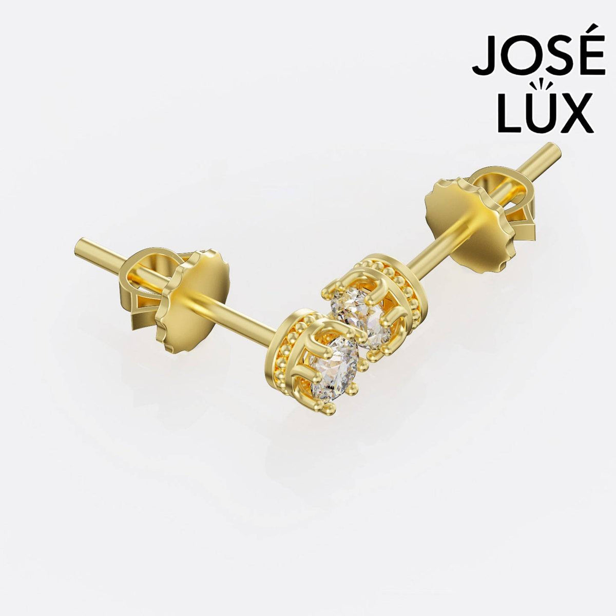 Handmade Men’s Moissanite Stud Earrings – 10K & 14K Gold (Single or Pair)