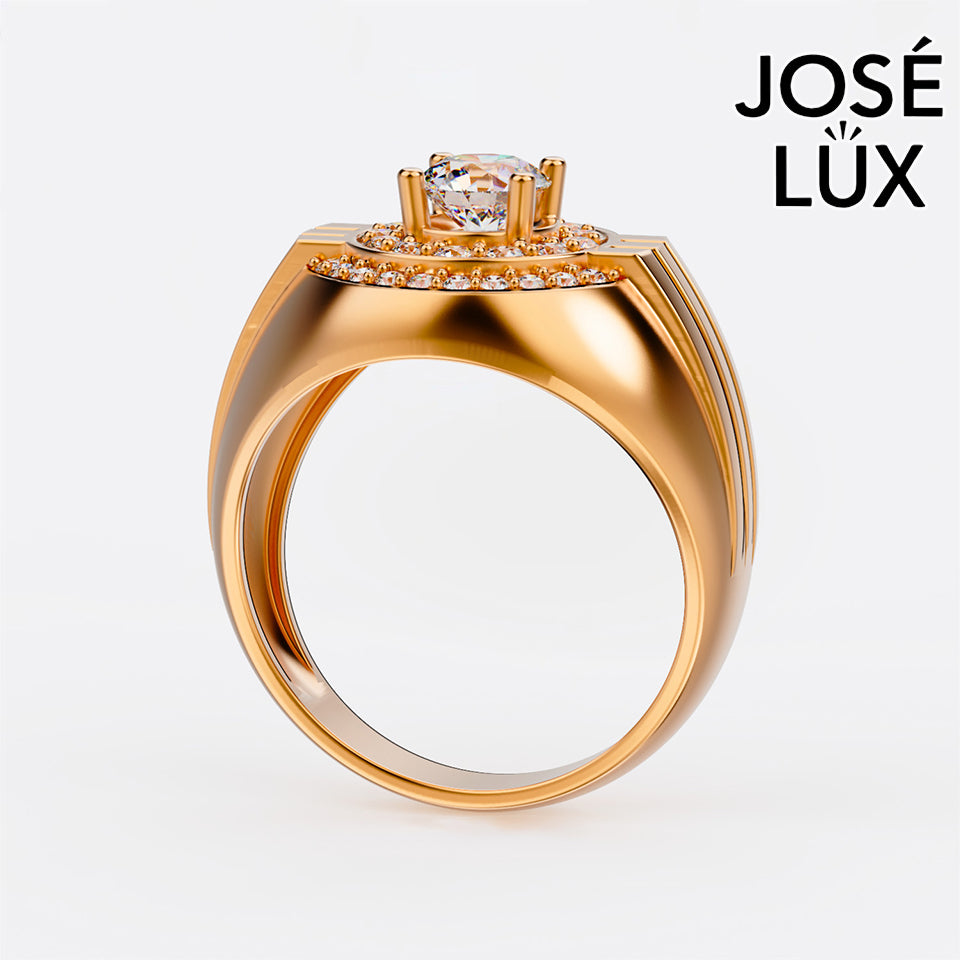 Handmade Moissanite Round Halo Ring — 10K & 14K Gold, GRA Certified Moissanite Center