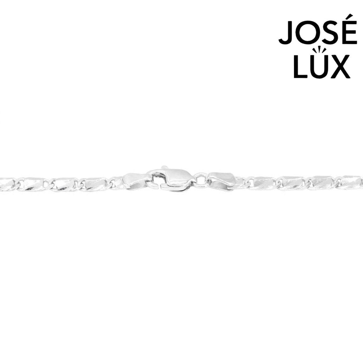 Handmade Men's 10K White Gold Bar Link Chain